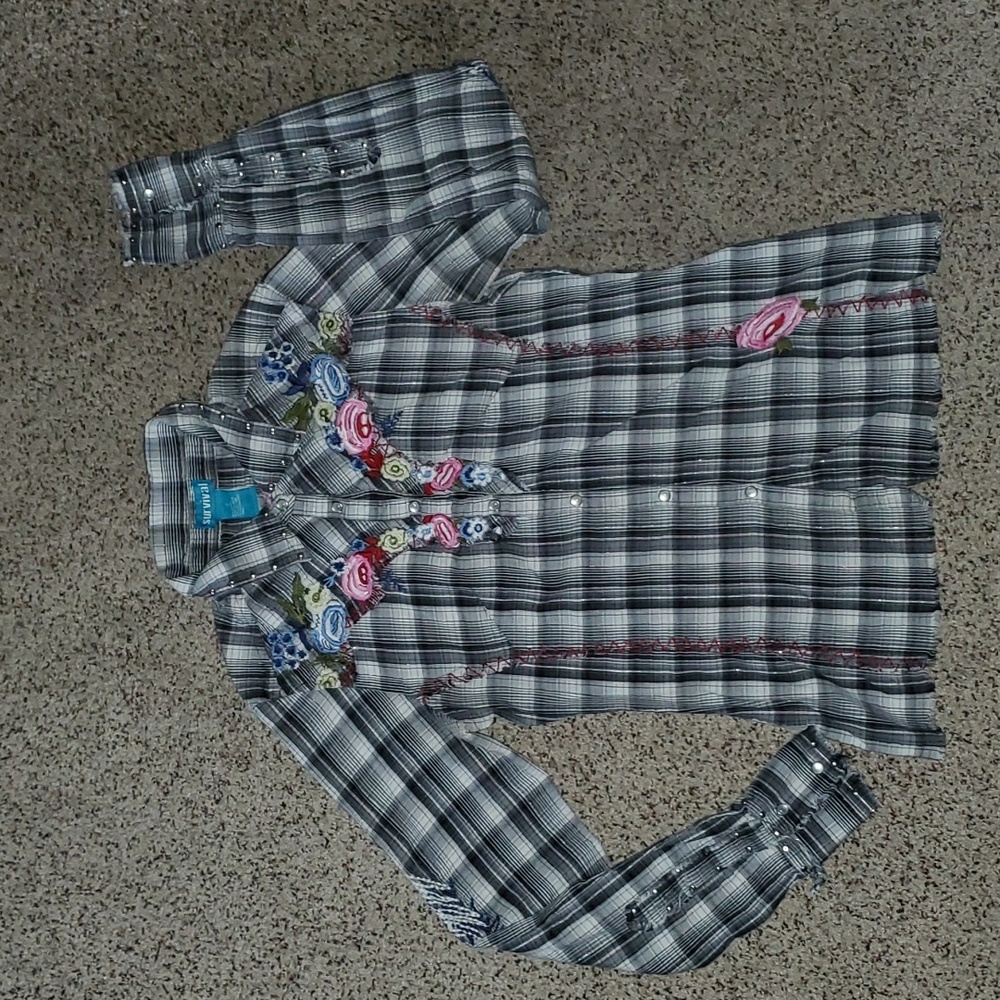 Survival Floral Cowgirl Western Plaid Shirt